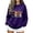 Purple, variant on Women's Christmas Cat Graphic Sweatshirt Crew Neck Long Sleeve Casual Pullover Top
