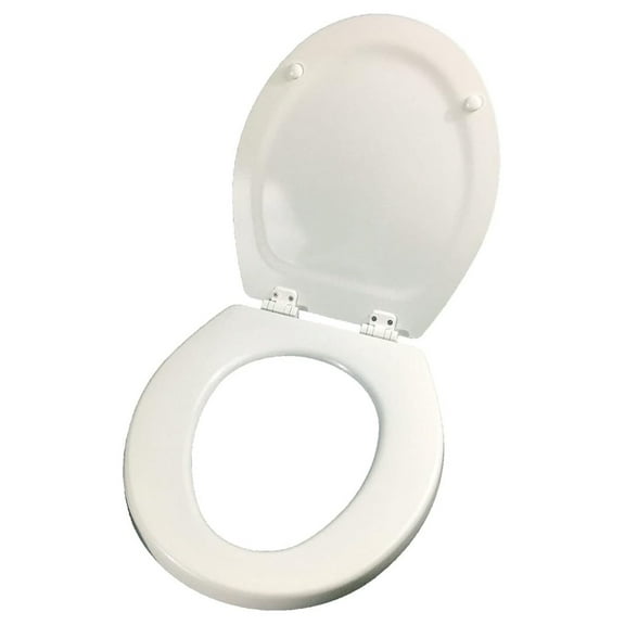 385343829 Toilet Seat Cover & Lid – Durable, Easy Clean, White, Fits Standard Toilets