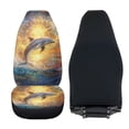 thumbnail image 4 of Uorisanigo Front Seat Covers, Auto High Back Front Seat Covers, Coral Velvet Fabric Mandala Dolphin Seats Cover for Cars, Washable Accessories Cover for Most Cars SUV Trucks, 2 Pieces, 4 of 7