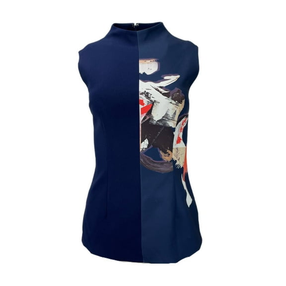 SOLACE London Women's Raelynn Top, Navy Print, 4