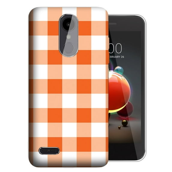 MUNDAZE LG K40 X420 Orange Plaid Design Phone Case Cover