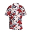 thumbnail image 2 of Daiia Lilies Flowers Hawaiian Shirt for Men Gentle Cotton Regular Short Sleeve Casual-X-Large, 2 of 9