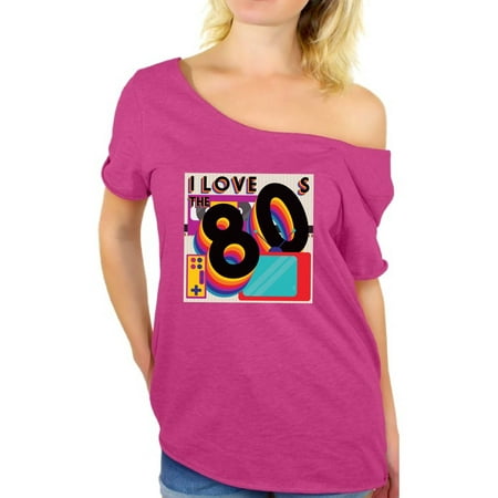 Awkward Styles 80s Shirt Off Shoulder 80s Clothes for Women I Love the 80s Shirt 80s Tops 80s Party Girl Shirt 80's Baggy Shirt 80s Rock T Shirt 80s Theme Vintage 80s T Shirt