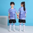 thumbnail image 2 of ZXLBBD Toddler Boy Outfits Girls V Neck Breathable Soft Tracksuit T Shirt and Shorts Kids Sports Athletic Training Clothing Sets, 2 of 3
