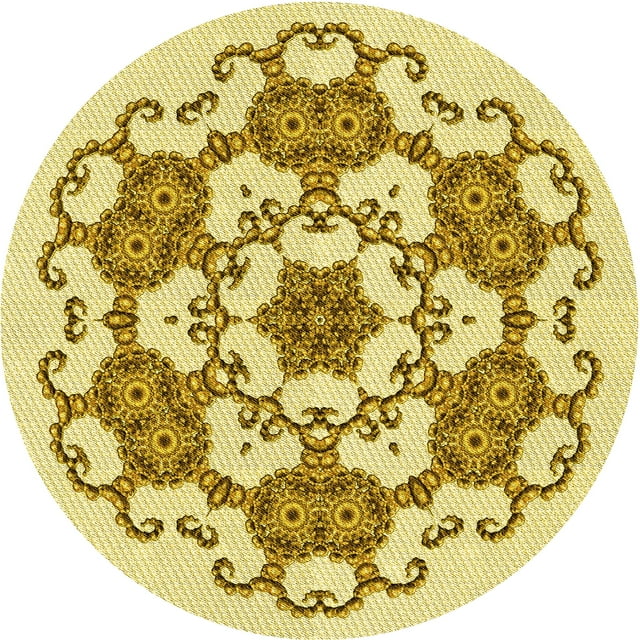 Ahgly Company Machine Washable Indoor Square Transitional Dark Golden Rod Brown Area Rugs, 3' Square