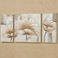thumbnail image 2 of Blooming Splendor Canvas Art Set Cream Set of Three 3, 2 of 5
