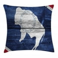 thumbnail image 1 of Wyoming Throw Pillow Cushion Cover, Equality State Flag with Buffalo Painted on Old Wooden Plank Print, Decorative Square Accent Pillow Case, 24" X 24", Night Blue Vermilion White, by Ambesonne, 1 of 2