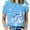 style-4, variant on Lighthouse Sailboats Ocean Blue Women's T-Shirt Short Sleeve T Shirts Tops Tee Ladies Loose T