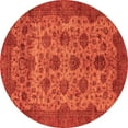 thumbnail image 1 of Ahgly Company Indoor Round Abstract Orange Modern Area Rugs, 7' Round, 1 of 4