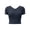 Black, variant on Babybule Women's Short Sleeve Crop Workout Top, Breathable Nylon Spandex Athletic Shirt, Fast Dry Cropped Fitness Top for Yoga, Running and Gym