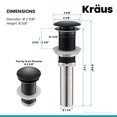 thumbnail image 6 of Kraus Pop-Up Drain for Bathroom Sink in Matte Black, 6 of 6