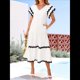 thumbnail image 5 of Vestido Midi Informal de Verano 2025 para Mujer, con Escote en V, Corta, Volantes, Corte A, . XXL, 5 of 10