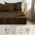 thumbnail image 3 of Lux Decor Queen Sheet Set 6 Piece - Deep Pocket Queen Sheets, Soft Microfiber Bed Sheets Queen, Brown, 3 of 10