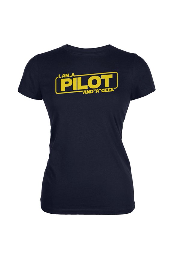 A Pilot and a Geek Juniors Soft T Shirt