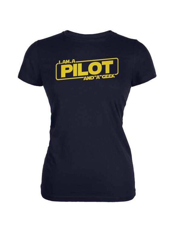 A Pilot and a Geek Juniors Soft T Shirt