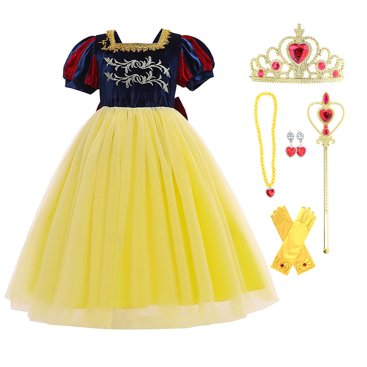 Kids Girls Snow White Princess Dress Christmas Party Fancy Cosplay Costume O36 