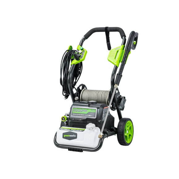 Greenworks 2000 PSI 1.2 GPM Cold Water Brushless Electric Pressure Washer, High Pressure Hose, 25°,40°, Soap and Turbo Nozzles