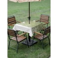 thumbnail image 3 of Outdoor Tablecloth with Umbrella Hole and Zipper, Sage Green Snowflakes Christmas Square Table Cloth 54x54 Inch Waterproof Tablecloth, Winter Xmas Snowflake Picnic Table Cover for Patio Camping, 3 of 7