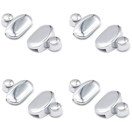 Pack Bathroom Mirror Glass Brackets with Glass Clamp for Bathroom Mirror, Zinc Alloy Chrome ...