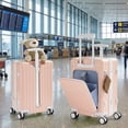thumbnail image 3 of TBAU Ride-On Suitcase for Kids with Seat, Front Opening Carry-On Luggage, 360° Lockable Spinner and TSA Lock, Pink, 3 of 9
