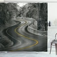 thumbnail image 1 of Ambesonne Black and White Shower Curtain, Asphalt Road, 69"Wx75"L, Black Grey Yellow, 1 of 3