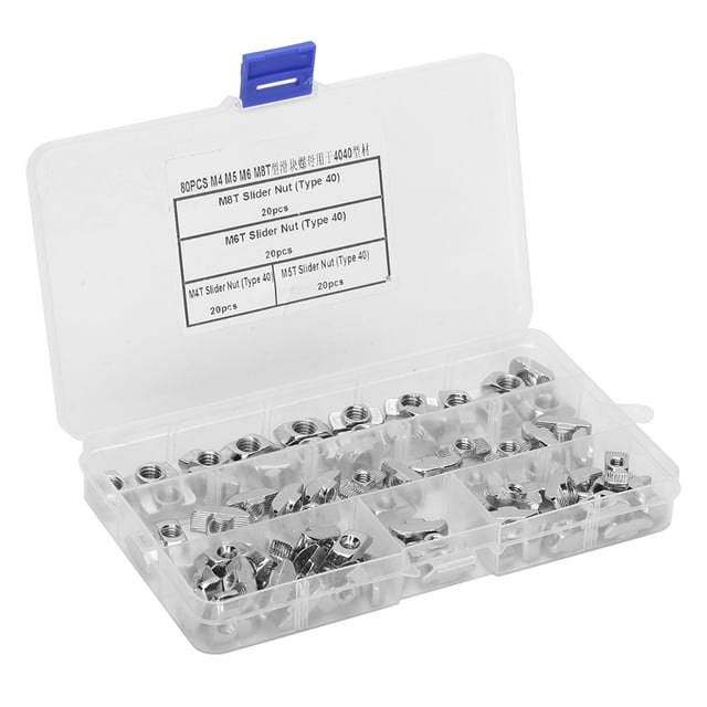Fastener Nuts,80pcs T Slot Slider T Slider Nuts Aluminum Profiles Nut Exceptional Value