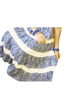 Mogul Women Midi Skirt Blue Printed A-Line Cotton Summer Style Handmade Skirts S/M