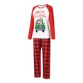 thumbnail image 3 of Elippeo Christmas Pajamas for Family Long Sleeve Elk Truck Print Tops + Plaid Pants Set Sleepwear, 3 of 10