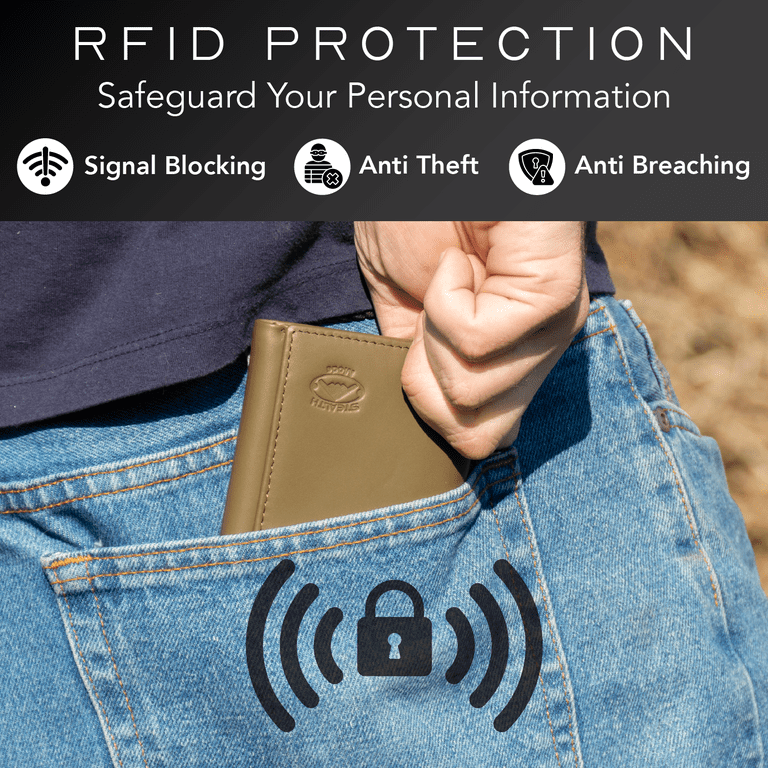 Stealth Mode RFID Trifold Leather Wallet, Green photo 7