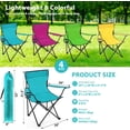 thumbnail image 2 of Folding Camping Chairs with Cupholder and Carry Bag Portable Lightweight Lawn Chairs with Mesh Side Pocket for Fishing Hiking Picnic Party Beach Outdoor Sports Activity (Stylish,4 Pcs), 2 of 6