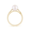 thumbnail image 2 of Angara Japanese Akoya Cultured Pearl Crossover Shank Engagement Ring in 14K Yellow Gold for Women | June Birthstone Jewelry for Her, 2 of 8