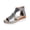 Silver, variant on Women Embossed High Top Wedge Sandals Open Toe Back Zip Thick Sole Summer Beach Casual Shoes With Jute Wrap, Beige