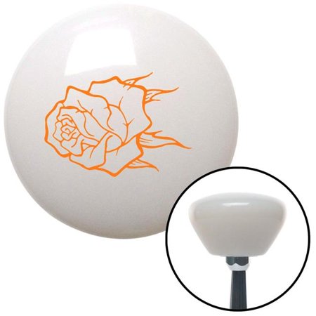 American Shifter Orange Rose with no Stem White Retro Shift Knob with M16 x 1.5 Insert Shifter Auto