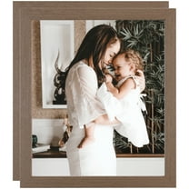 ArtToFrames 8" x 8" Brown Rustic Picture Frame, 8x8 inch Brown Wood Poster Frame (WOM-4844), 2 Pack