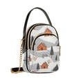 thumbnail image 7 of FORMRS Crossbody Bag for Women Quilted Travel Shoulder Cell Phone Purse with Chain Strap Handbag, Orange Cartoon Houses, 7 of 7