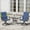 Black Table-Blue Chair, variant on DIFY 3PCS Small Patio Dining Set,18" Square Metal Table and 2 Swivel Chairs,Black&Blue