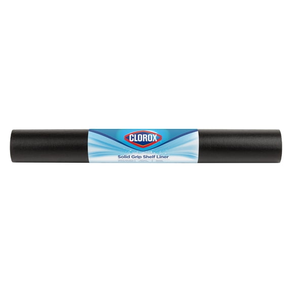 Solid Grip Shelf Liner with Clorox, Black, 20 in. x 6 ft. Roll
