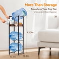 thumbnail image 2 of 5 Gallon Water Bottle Jug Holder, Water Jug Stand with 55mm Water Dispenser Valve, Heavy Duty Water Bottle Storage Rack with Wooden Storage Tier for Kitchen, Home and Office, 2 of 7