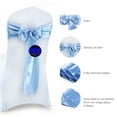 thumbnail image 6 of MDS Pack of 25 Satin Chair Sashes Bow Sash for Wedding and Events Decor - baby blue, 6 of 8