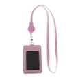 thumbnail image 4 of Porta Acreditación Portatarjetas Vertical de Cuero PU de Caras con Correa para Cordón en El Cuello - Rosado SM SunniMix Porta credencial con cordón, 4 of 8