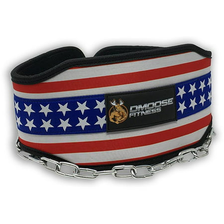 DMoose Fitness Premium Dip Belt with Chain ?€“ 36?€ Heavy Duty Steel Chain, Comfort Fit Neoprene, Double Stitching ?€“ Maximize Your Weightlifting & Bodybuilding Workouts