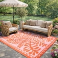 thumbnail image 5 of SUNDEREY 8’X10’Outdoor Rug for Patio,Waterproof Beach Mats, Seaweed Pattern Plastic Straw Outdoor Rugs for RV Patio Deck Beach Porch Backyard,Orange, 5 of 9