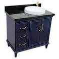 thumbnail image 2 of 37 in. Single Wooden Vanity  Blue Black Galaxy Round Right Door.Right Sink, 2 of 14