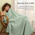thumbnail image 4 of PHF Ultra Soft Waffle Weave Blanket King Size, Washed Lightweight Summer Breathable Blankets for Hot Sleeper, Sage Green, 104x90 inches, 4 of 7