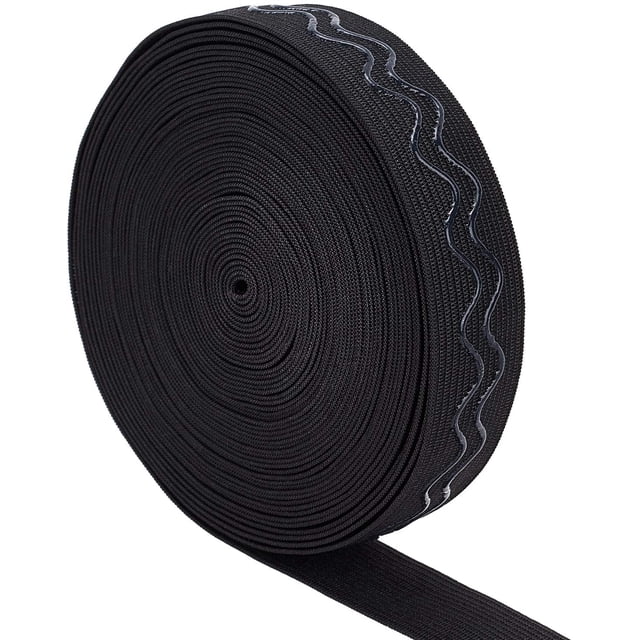 Banda elástica de silicona antideslizante de 10 yardas (2,54 cm de ancho), duradera y elástica, ideal para ropa interior, ropa deportiva y costura.