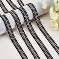 thumbnail image 2 of 32 Yards Sequin Ribbon Black Paillette Fabric Ribbon Flat Glitter Stretch Metallic Applique Trim, 2 of 8