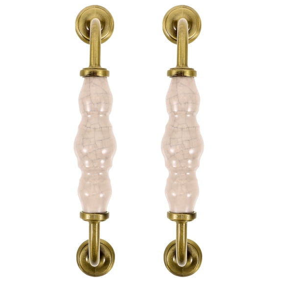 Luxshiny Vintage Style Ceramic Cabinet Handles in Finish, Decorative Pulls for Home Furniture, 2 Pieces