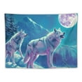 thumbnail image 5 of Creowell  Cool Wolf Tapestry for Men, Fantasy Animals Psychedelic Moon Tapestry Wall Hanging for Boys Bedroom, Mountian Forest Tapestry Blanket College Dorm Home Decor 40x60inch, 5 of 6