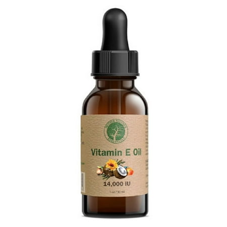 Vitamin E Oil Organic and Natural 14,000IU d-alpha-tocopherol Wildcrafted Coconut Oil,  Jojoba Oil & Vitamin C.  1 oz