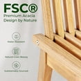 thumbnail image 4 of Melino Wooden Convertible Bench Picnic Table, Outdoor Bench Wood, FSC Certified Acacia, 500Lbs Weight Capacity, Park Bench for Outdoors, Porch, Balcony - Large Size, 4 of 9